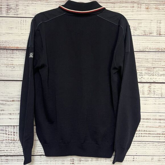 Navigare Men’s Medium Sweater Navy Wool Blend Nautical Yachting Preppy Italy - Picture 4 of 10